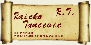 Raičko Tančević vizit kartica